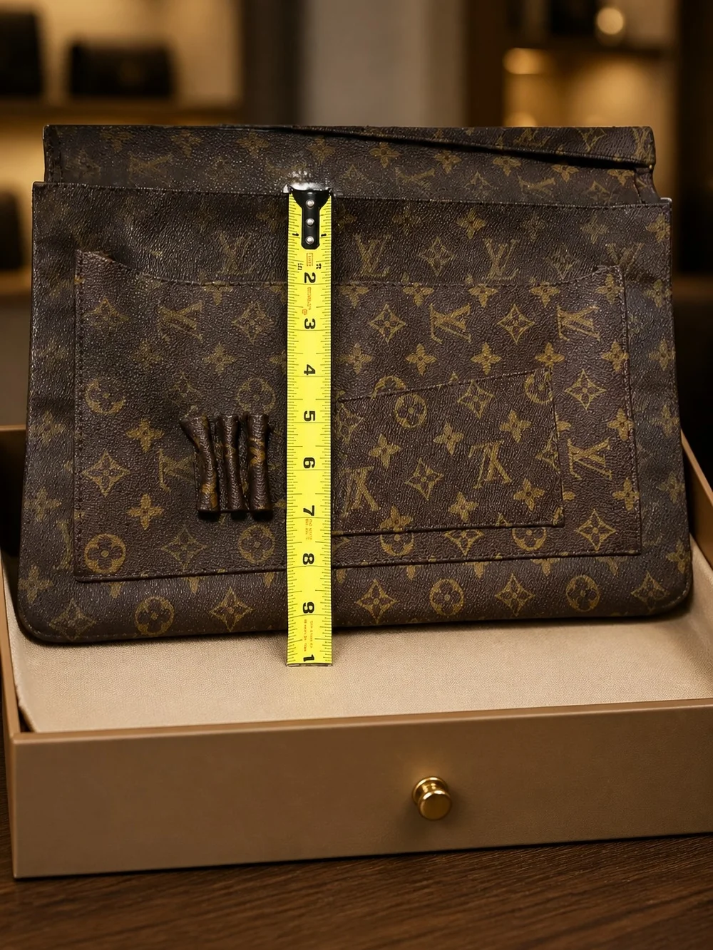 Louis Vuitton Monogram Canvas Document Folio in Brown and Tan